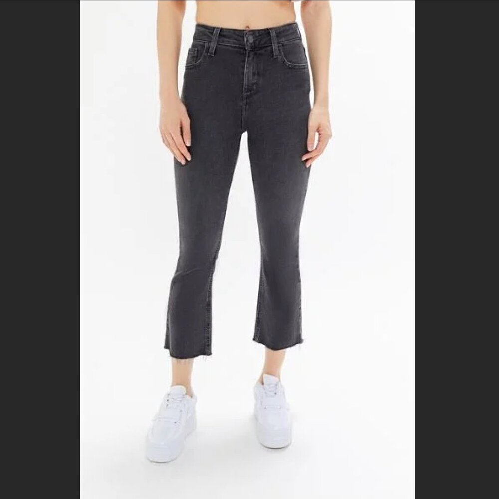 Urban Outfitters - BDG Kick Flare High Rise Cropped Black Jeans